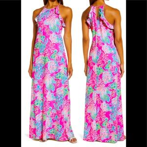 Lilly Pulitzer Billie Floral Halter Neck Pima Cotton Dress